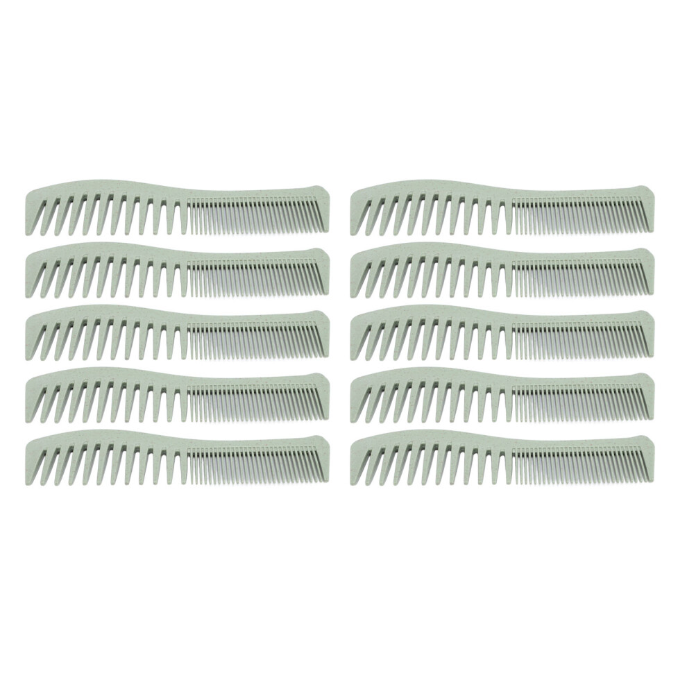 10 Pcs Wheat Straw Double Headed Wide Tooth Comb