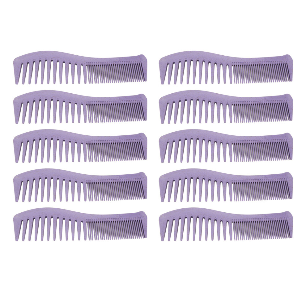 10 Pcs Wheat Straw Hair Comb - Fine & Wide Tooth