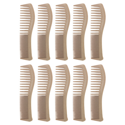 Fine Wide Tooth Wheat Straw Comb Set - 10 Pcs 1