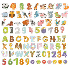 81 aimants pour réfrigérateur pour tout-petits, avec de jolis animaux et l'alphabet. Jouets éducatifs pour enfants, garçons et filles.