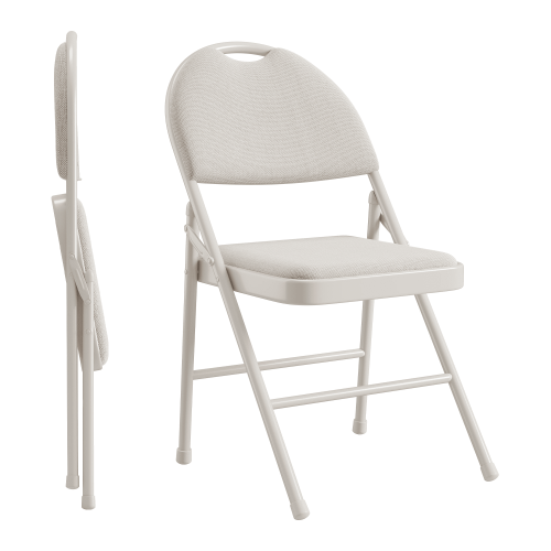 Chaises pliantes robustes en lin avec coussins, lot de 2