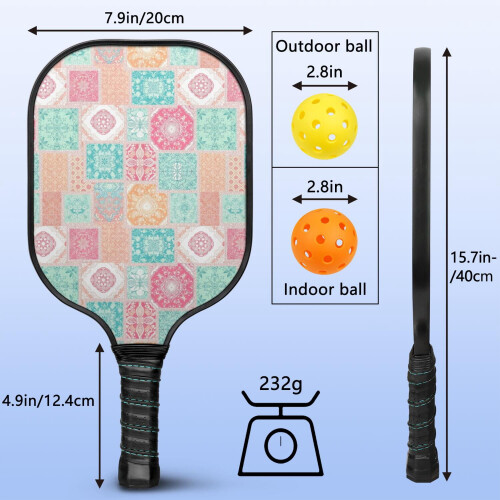Σετ ρακέτες Pickleball με 2 μπάλες και τσάντα – Ρακέτες από fiberglass με λουλούδια, 2