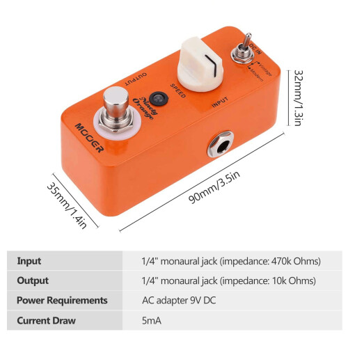 Mooer Ninety Orange Αναλογικό Πετάλι Ηλεκτρικής Κιθάρας Phaser True Bypass 2