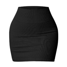Minirock mit Achselrippen, Basic-Modell, kurzer Rock, hochtaillierter Rock, eleganter Rock