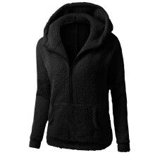 Veste polaire douce pour femme, pull à demi-zip, manches longues, couleur unie, manteau d'hiver décontracté