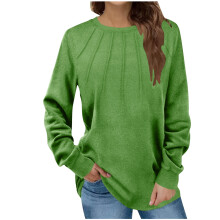 Blusas de manga larga con cuello redondo, estilo túnica, informales y de moda para mujer.