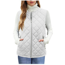 Vestă din fleece pentru femei Kukoosong, jachete ușoare fără mâneci cu fermoar lateral pentru femei, haină scurtă cu glugă caldă și