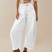 Baggy-Jeans mit weitem Bein, mittelhoher Bund, verkürzter Schnitt, Taschen, Vintage-Boyfriend-Stil, nur für kurze Zeit erhältlich