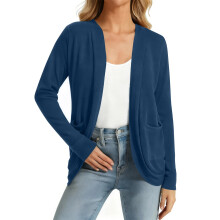 Kukoosong Damen-Cardigans, langärmlige, leichte Damen-Cardigans, offene Strickjacken mit Taschen