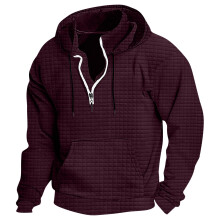 Sweat à capuche décontracté pour homme, manches longues, couleur unie - Pull en polyester doux et respirant, idéal pour les activités de plein