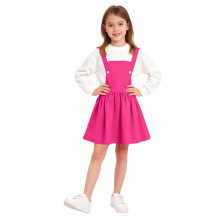 Kids' Solid Casual Skirt, Elastic Waist & Adjustable Strap, Comfortable for School/Play – Ages 2-15