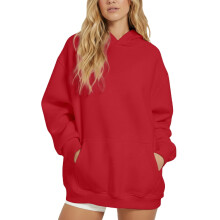 Hoodies voor dames, oversized hoodies met ronde hals, shirts met lange mouwen, casual tops, lichtgewicht pullover sweatshirts, effen herfst/winterjas