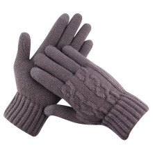 Guantes térmicos para hombre, guantes para pantallas táctiles, guantes cálidos de invierno, guantes elásticos de punto grueso resistentes al