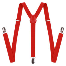 Tirantes para hombre, tirantes resistentes con diseño de 7 broches, tirantes para hombre de alta resistencia, color rojo.