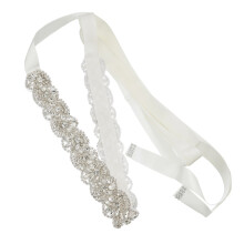 Conjunto de fajín y cinturón con pedrería para novias y damas de honor. Accesorios de boda.
