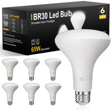 Lot de 6 ampoules LED BR30, équivalent 65 W, dimmables, culot E26, lumière du jour 5000 K, 9 W/800 lm, pour spots encastrés, salon et cuisine.