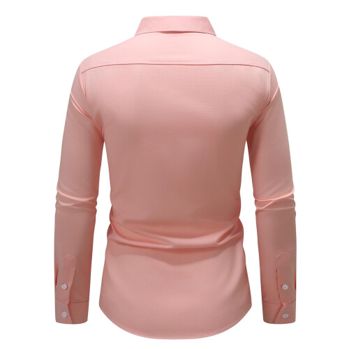 Fitted long sleeve blouse with lapel button for business 2