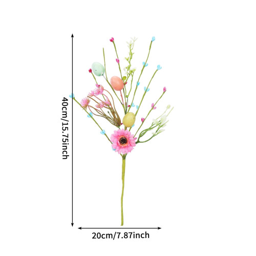 Ostereier-Blumenstecker, künstliche Zweige mit 2