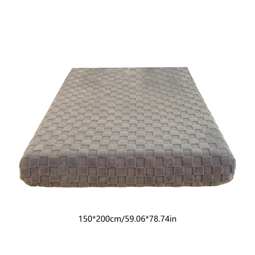 Drap-housse en polaire corail 150 x 200 cm Gris 2