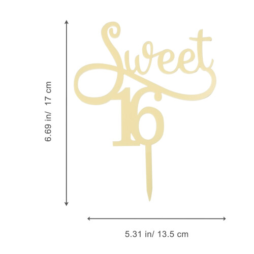 2 τεμάχια διακοσμητικά για cupcakes Sweet16Cake, διακοσμητικά για τούρτες γενεθλίων και 1