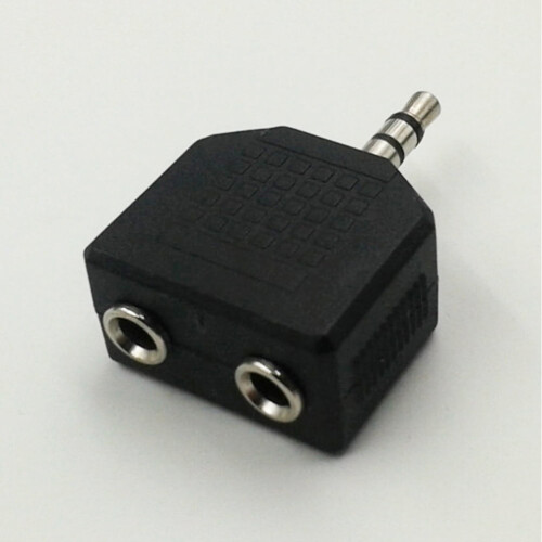 3.5mm mono Y-splitter adapter 2 pcs black 1