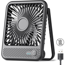 USB-bureauventilator, ultrastille mini-ventilator met 3 snelheden, 180 kantel- en inklapbaar ontwerp, voeding via USB-C – compatibel met