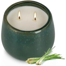 Taza de cerámica con vela de citronela para uso en interiores y exteriores (1 unidad)