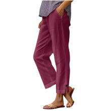 Lässige Damenhose mit weitem Bein · Elastischer Bund, gerades Bein, bequeme Passform · Frühling/Herbst-Mode, Größen S-2XL