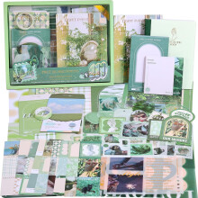 348-delars vintage scrapbooking-kit för bullet journal, A6Grid-anteckningsblock och gör-det-själv-pyssel – kompatibelt med journalmaterial