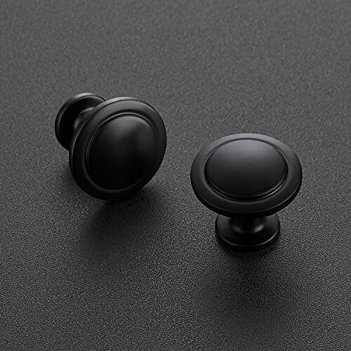 Cabinet Pulls Matte Black 1-1/4 inch 50 Pack 1