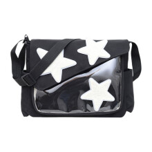 Damen-Umhängetasche mit Sternenmuster im koreanischen Stil, Messenger Bag aus Nylon