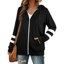 Geansaí Muinchille Fada Gníomhacha le Zip Up agus Pócaí do Mhná S-2XL