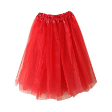 Jupe courte pour femme, jupe de ballet, jupe en tulle, jupe courte plissée en gaze rouge pour adulte, taille unique