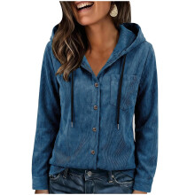 Damen-Top, lässiges kariertes Kapuzen-Sweatshirt mit langen Ärmeln, dicker Passform und Brusttasche, warmer Mantel für Winter und kalte Tage.