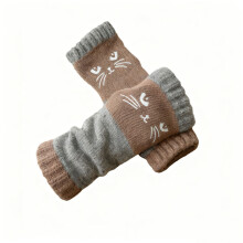 Gants tricotés sans doigts pour femmes avec broderie, compatibles avec les écrans tactiles, gants chauds à bout ouvert pour un usage quotidien,