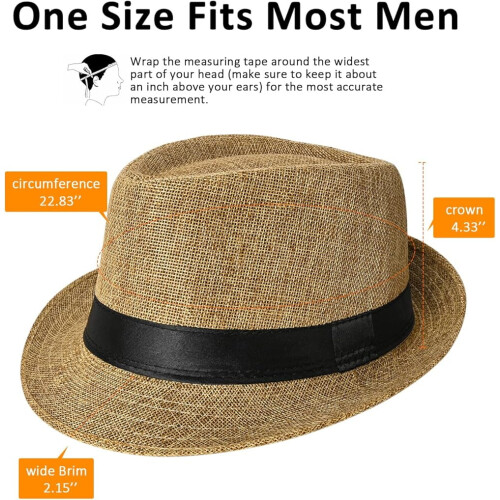Κοντό γείσο Fedora Classic Summer Beach Sun Cap Panama για άνδρες και γυναίκες 2