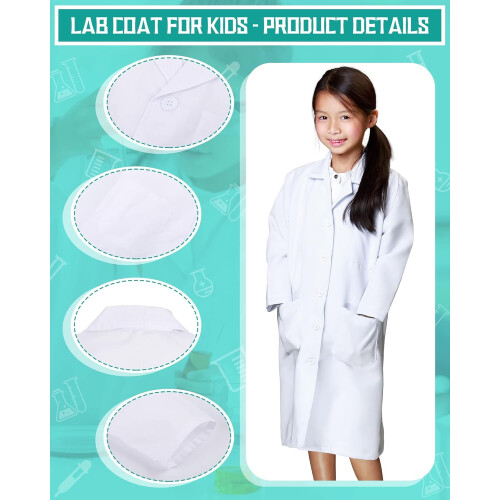 2 τεμάχια Unisex Παιδική Ρούχα Εργαστηρίου Χύμα Μαλακή Παιδική Στολή Λευκή Ρούχα 2