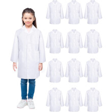2 Pcs Unisex Kids Lab Coat Bulk Soft Kids Scrubs White Doctor Coat Scientist Halloween Costume for Boys and Girls