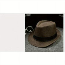 EASTIN Sommar Klassisk Fedorahatt Linne Vintage Bred Brätte Jazzkeps Sugrör Andningsbar Vikbar Gangster Trilby