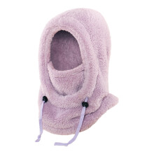 3-i-1-mössa med halsduk och mask, unisex vintervarm fleecebalaklava, termisk sherpahuva, skidmask, ansiktsmask (klassisk lila)