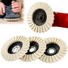Set van 3 wollen viltschijven van 5 inch voor haakse slijper, lamellenschijven voor polijsten.