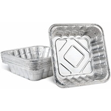Jednorazowe aluminiowe formy do pieczenia 10"x10"x3" (opakowanie 10 sztuk) – kompatybilne z piekarnikiem i kuchenką mikrofalową