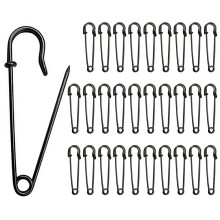Sikkerhedsnåle, kraftige tæppenåle 30 stk., robust sikkerhedsnål til tæpper, hobbyartikler, nederdele, kilte - sort2335