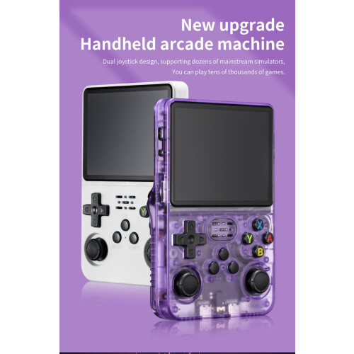 R36S open source handheld game console, large screen, large memory, large battery,blue-3,64G 2