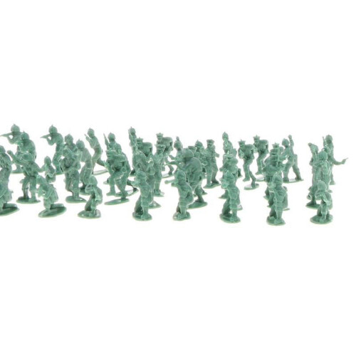 Set da 100 pezzi di mini soldatini con base da 20 cm - Verdi 1
