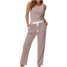 Dames mouwloze tanktops pyjamasets met elastische taille en lange broek, nachtkleding sets S-2XL