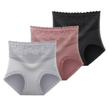 Confezione da 3 slip da donna a vita alta in pizzo, con stampa floreale in modal, effetto contenitivo, copertura completa e sexy.