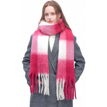 Wintersjaal voor dames, geruite sjaal voor koud weer, zachte, warme, lange, dikke, oversized sjaal voor dames