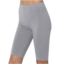 QLEICOM Plus Size Yoga Shorts met hoge taille, corrigerende stretch sportshorts voor dames, grijs M, geschikt voor yoga en hardlopen