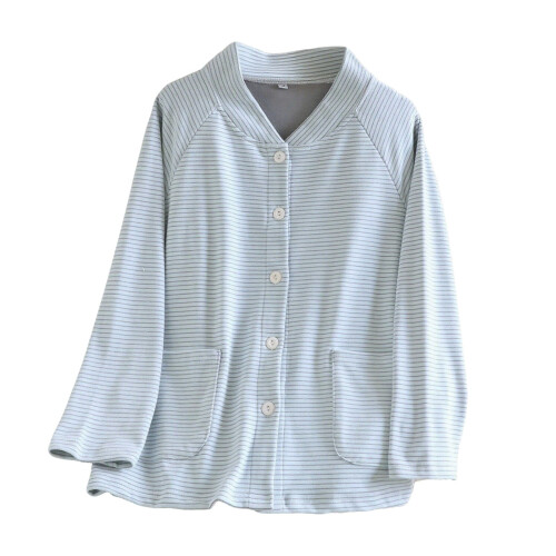 Γυναικεία Θερμική Πιτζάμα Τοπ με V-Neck, Μακρυμάνικη Πυτζάμα με Κουμπιά και Τσέπες,